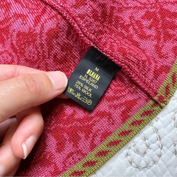 Oleana silk+wool floral jacquard cardigan sweater - Picture 3 of 7